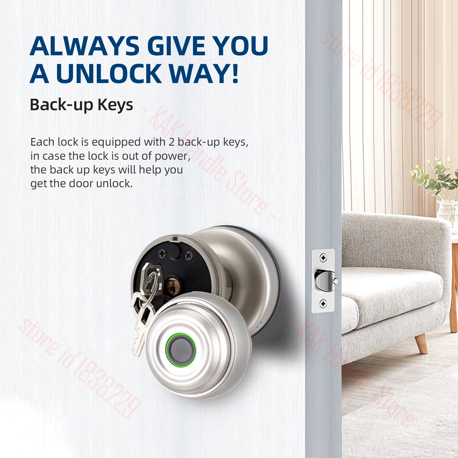 Fingerprint Door Lock with Knob Cylinder Smart Lock Keyless Entry Door Lock with APP Black Smart Fingerprint Lock Door Knob